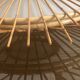 Grand lustre en rotin années 60