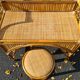 Dressing table / Mirror stool rattan bamboo Vintage 1970