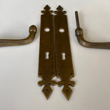 Brass door handles and plates