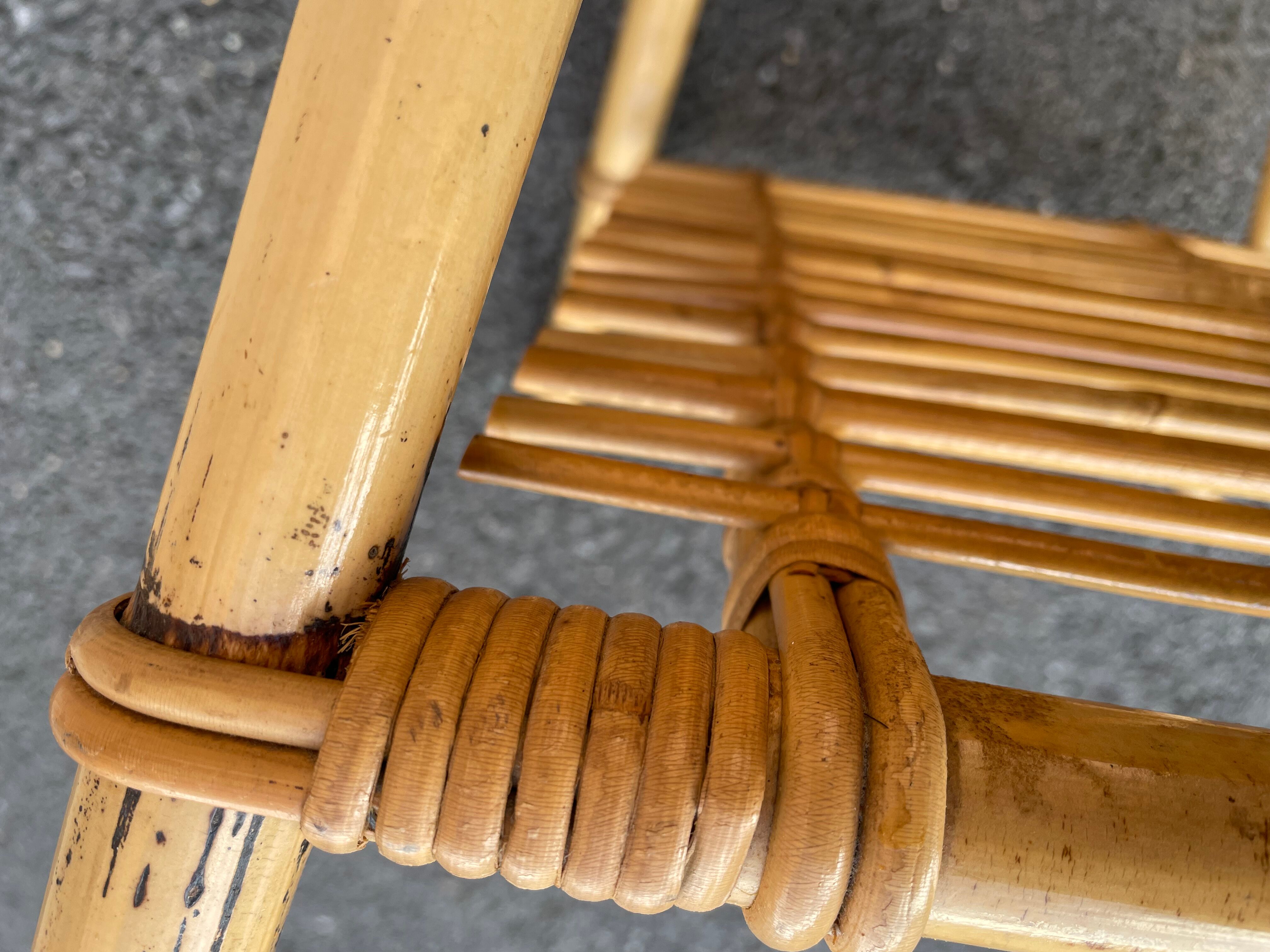 Rattan bedside and bamboo