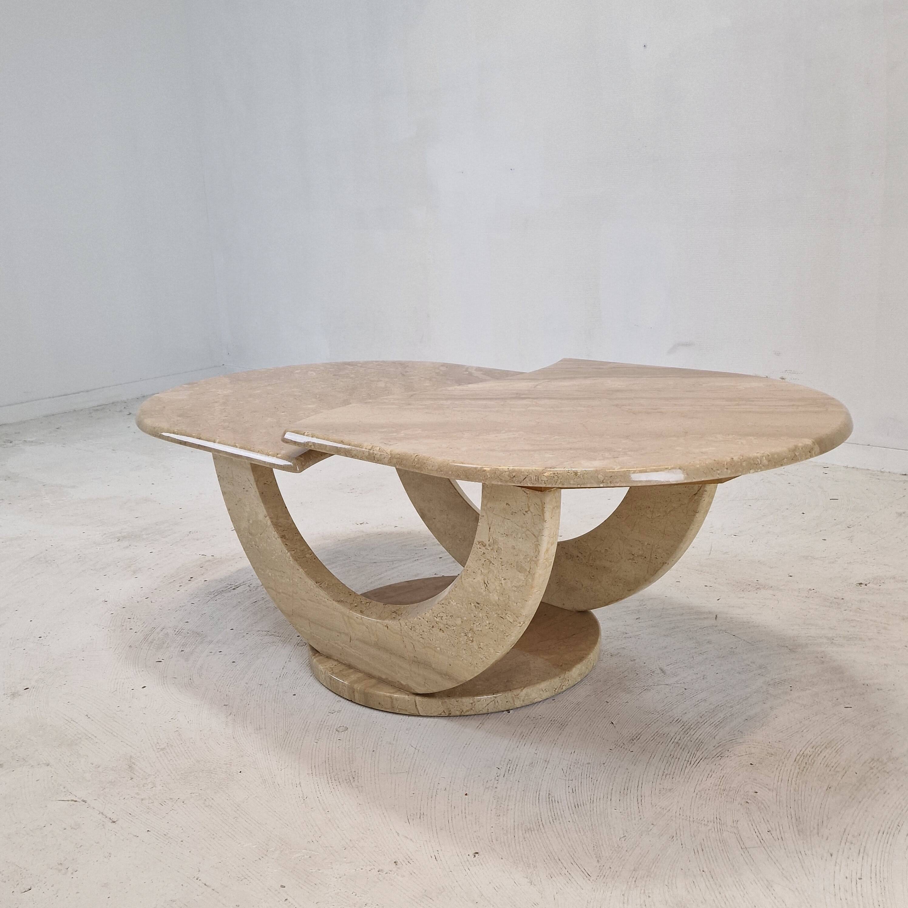 Italian travertine coffee table, 1980s