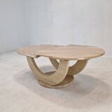 Table basse en travertin, italie, 1980s
