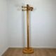 Freestanding pine coat rack with articulated arm, 1970/80 MCM