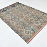 5x8 Light Blue & Green Kilim Rug, 165x245Cm