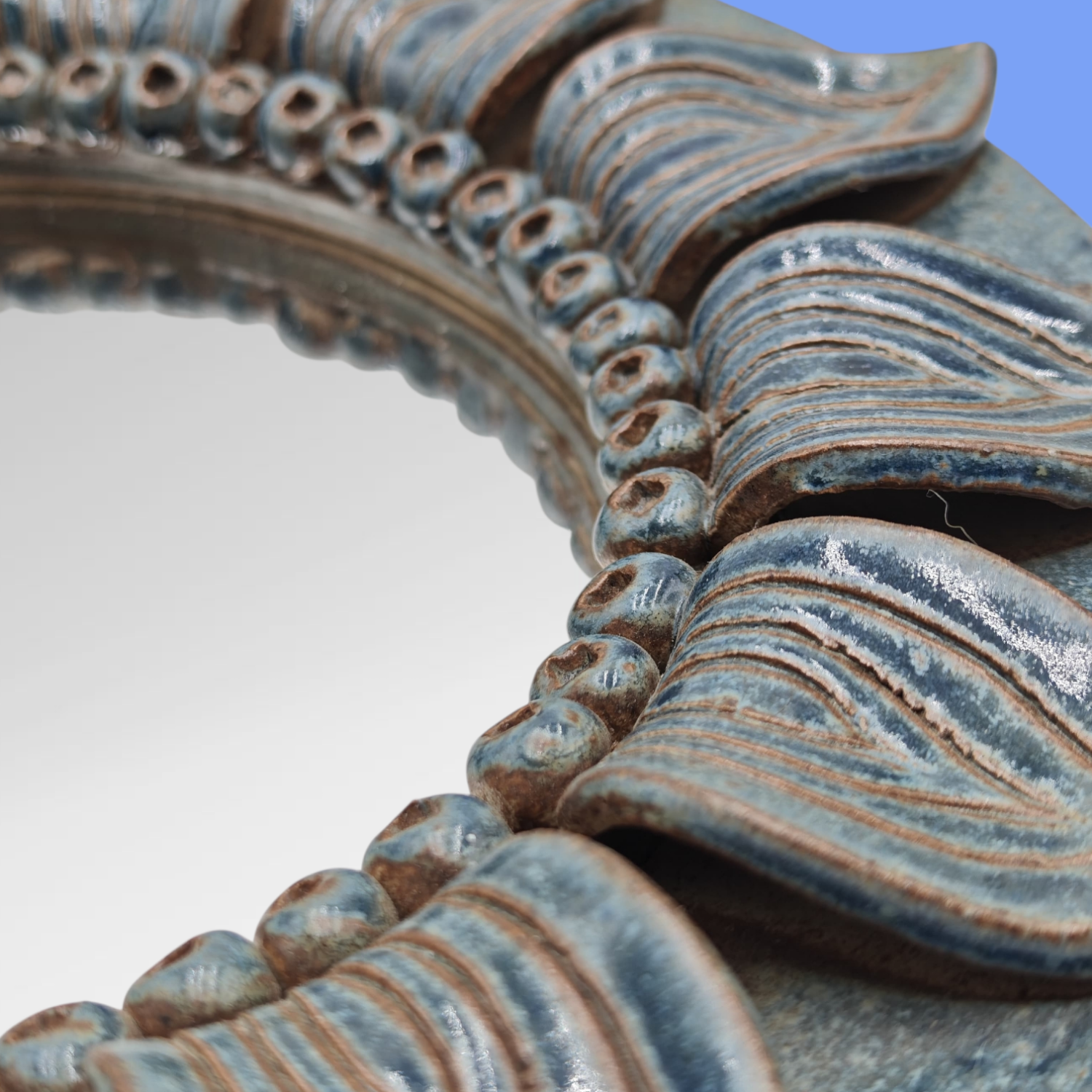 Stoneware mirror by André Bodin - 1981