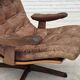 1960s, Scandinavian swivel armchair, brown furniture leather.