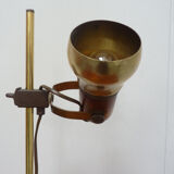 Lampe de table en laiton et bois années 70