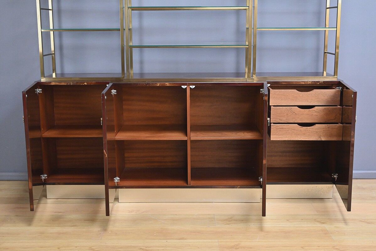 Rare lacquered library attributed to Guy Lefèvre, Maison Jansen – 1970