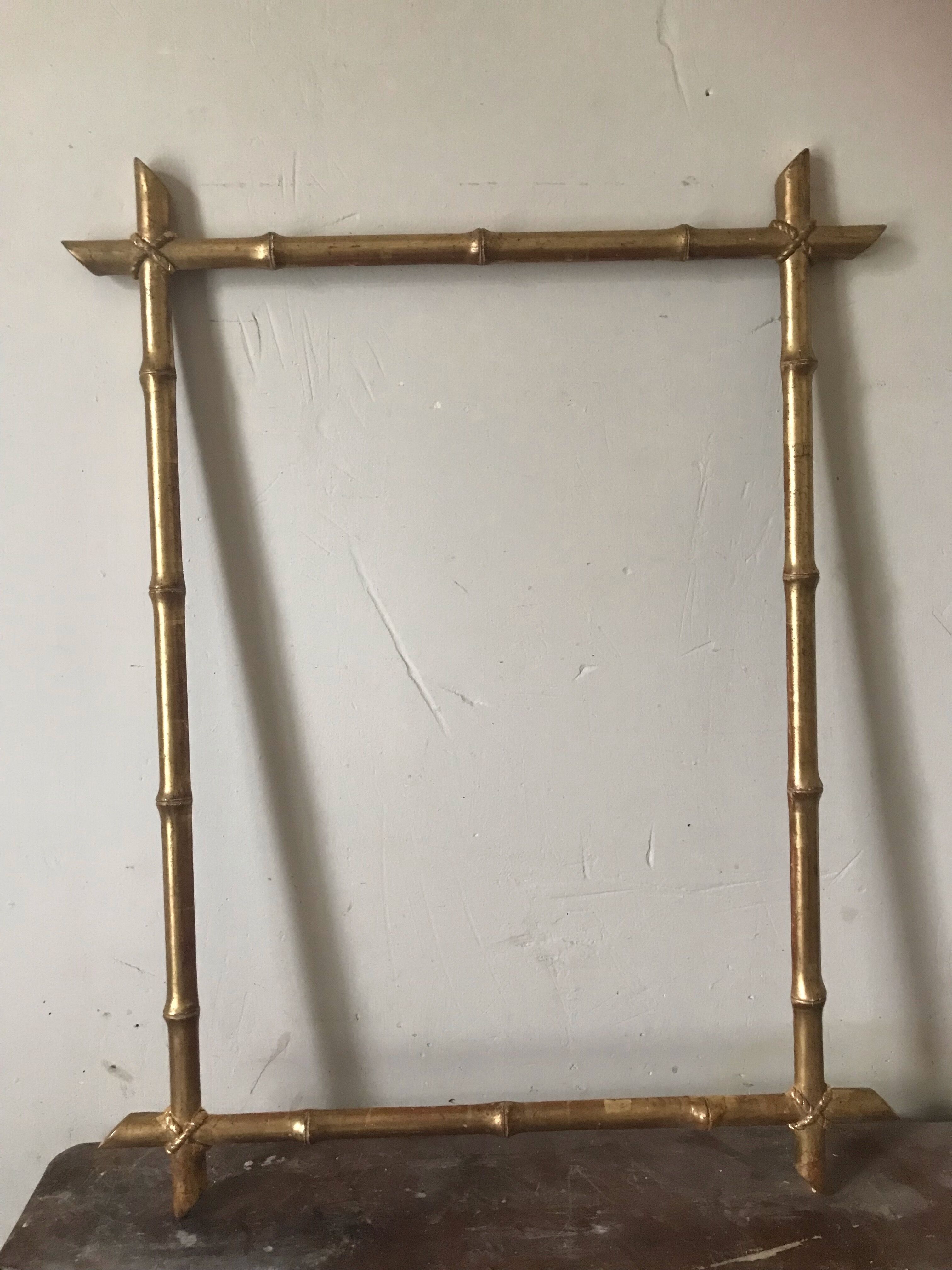 Golden bamboo frame with gold leaf