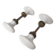 Lot de 2 poignées boutons de porte en porcelaine blanche