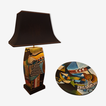 Contemporary multicolored lamp and matching god only