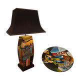 Contemporary multicolored lamp and matching god only