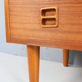 Danish teak low chest with four drawers, 1960s