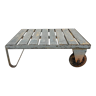 Table basse industrielle vintage en métal et bois