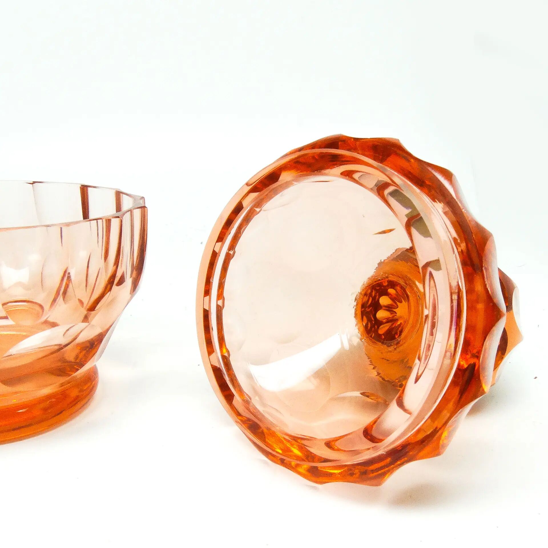Art Deco bonbonniere, crystal, Moser, Czechoslovakia, 1930s