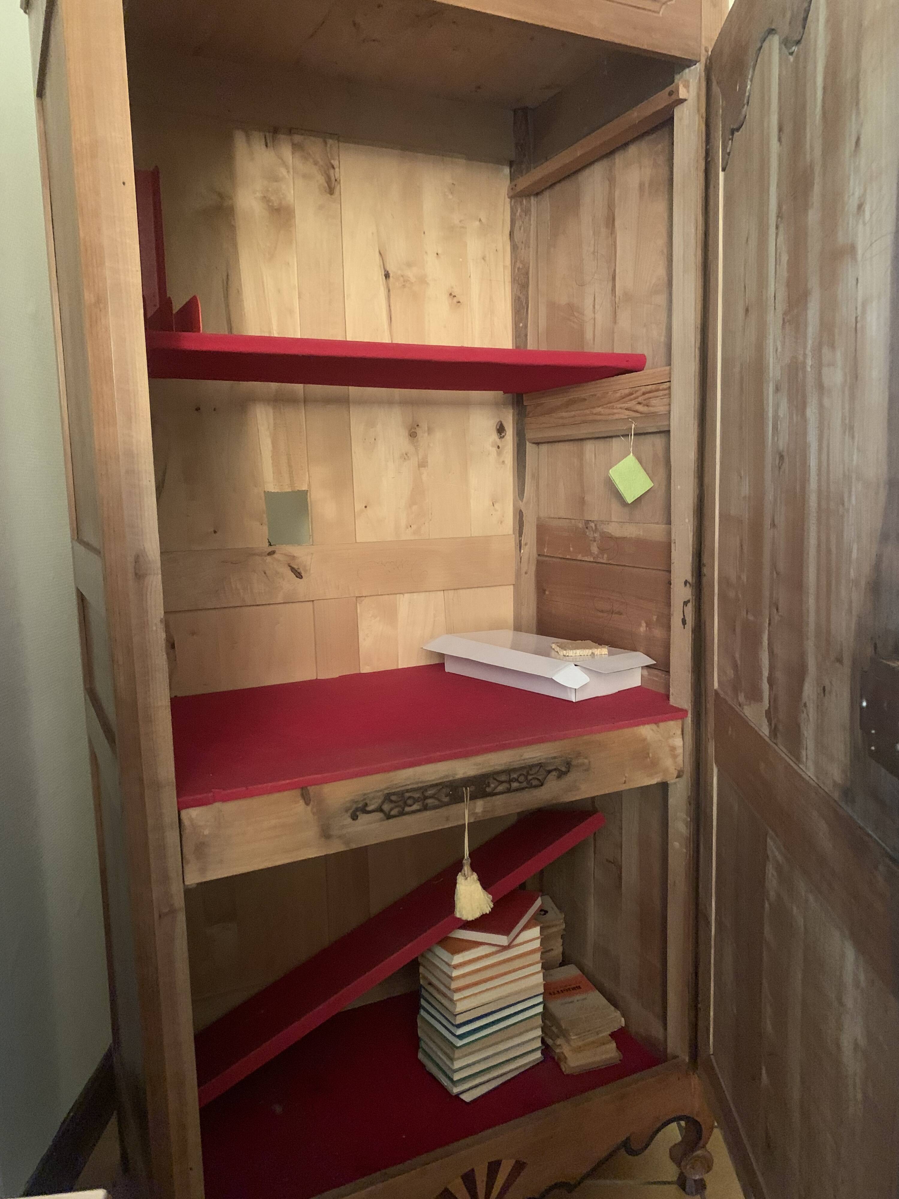 Armoire ancienne 1 porte style Louis XV merisier massif