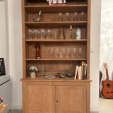 Solid oak library sandblasted