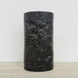 Martin Freyer Rosenthal Studio-Line bisque black porcelain op-art relief vase, 1970s