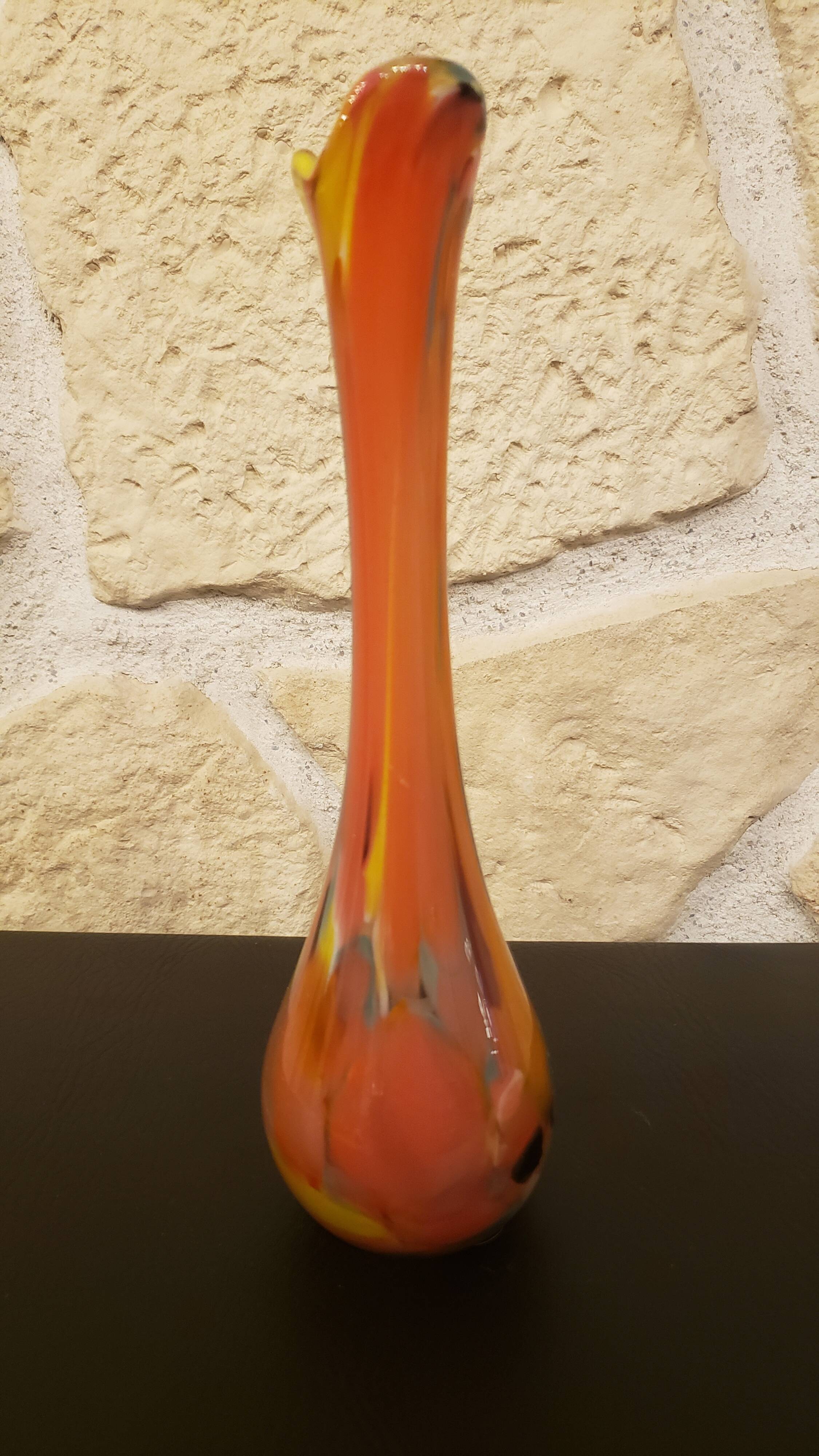 Blown glass soliflore with vibrant colors
