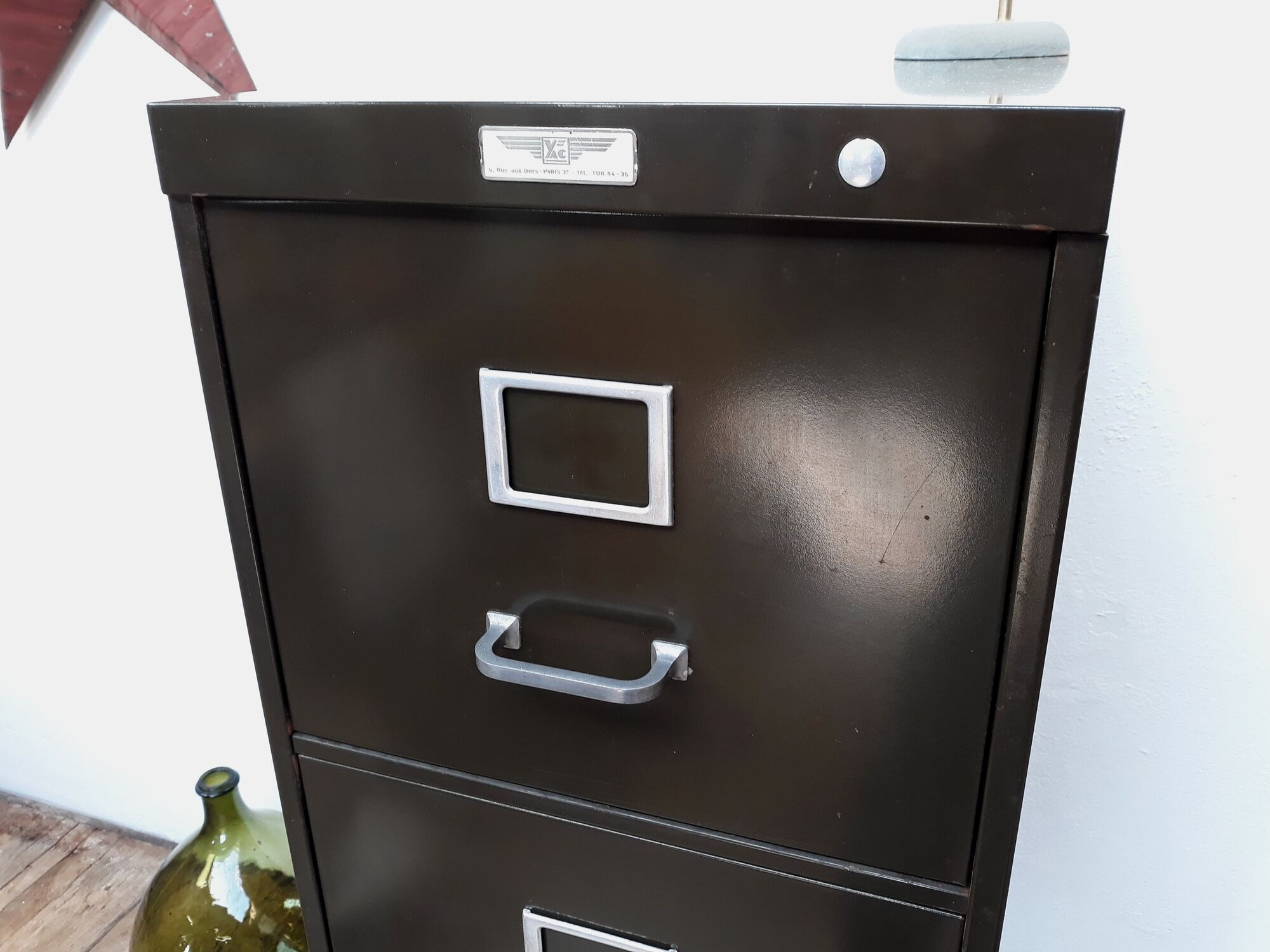 Industrial furniture metal drawers YAC 1950 vintage