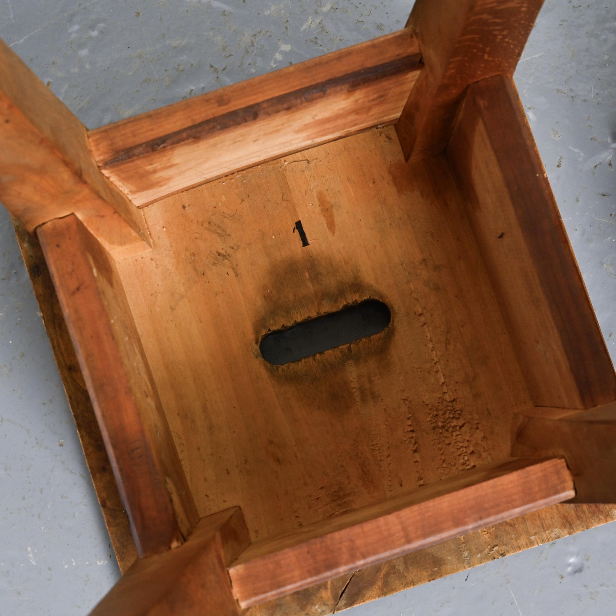 Pair of pine stools, Courchevel, France, circa 1960