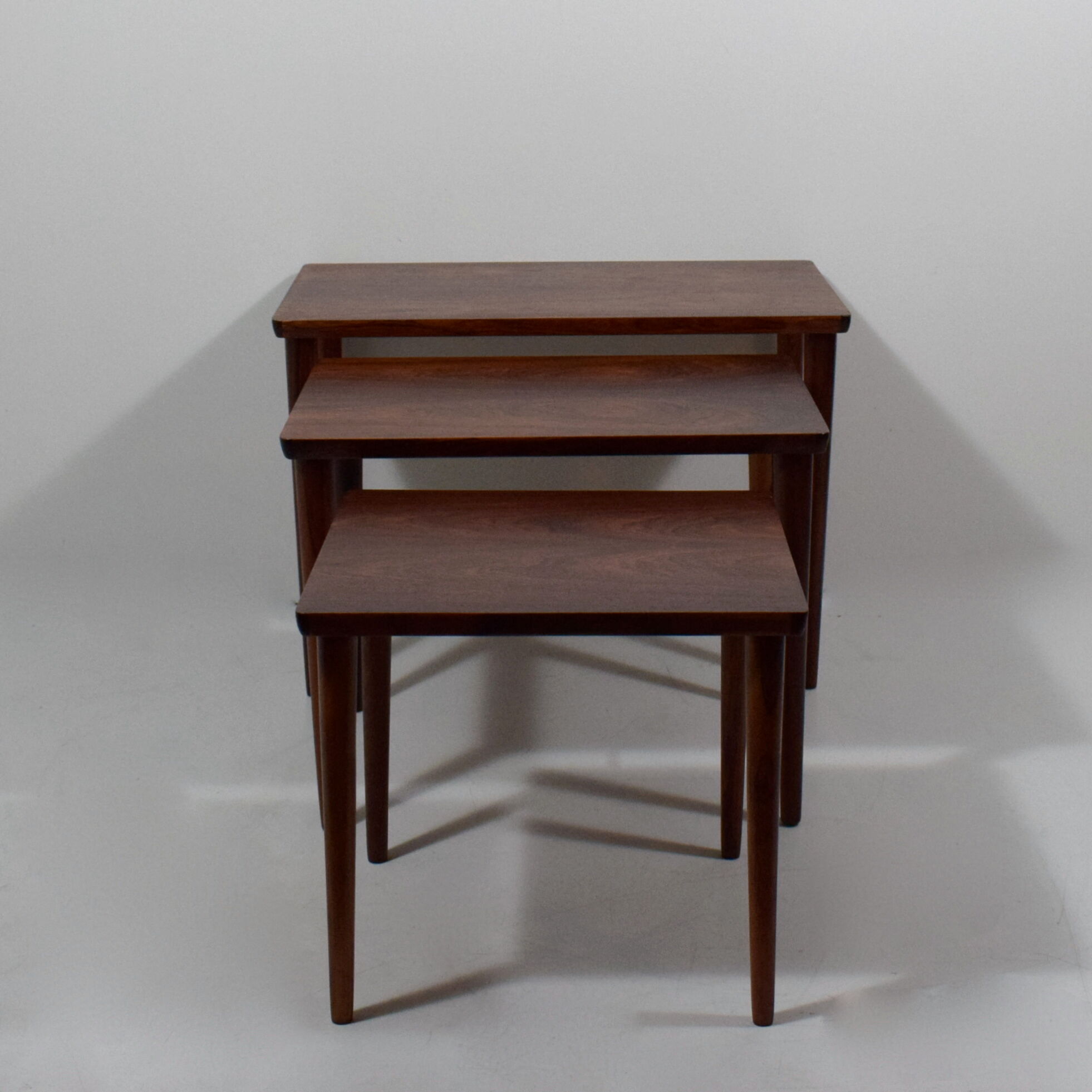 Scandinavian gigognes tables in rio rosewood, vintage