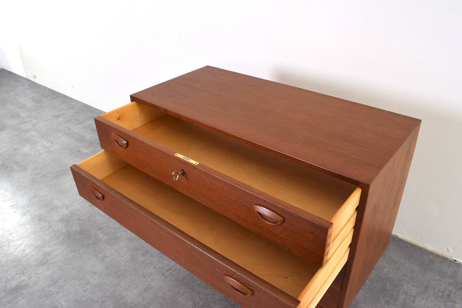 Teak Chest of Drawers by Kai Kristiansen for Feldballes Møbelfabrik, 1960s.