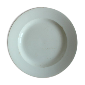 Plat rond ancien blanc terre de