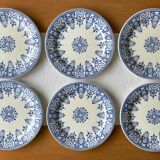 6 old flat plates in Gien earthenware