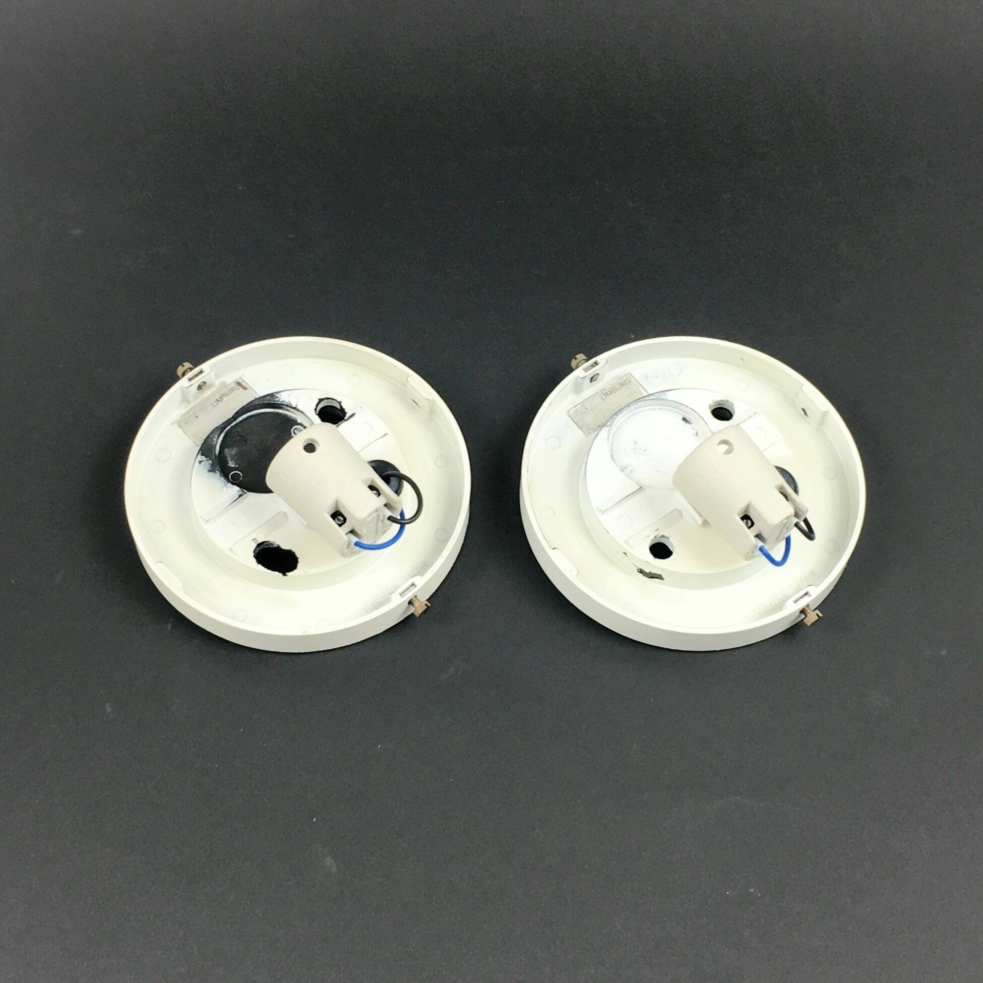 Pair of Opaline Glass Shell-Shaped Wall Lights from Limburg, Germany, 1970s