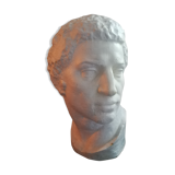 Patinated plaster man head.