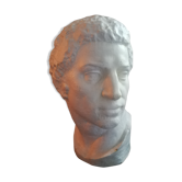 Patinated plaster man head.