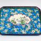 Enamelled earthenware plate – Apple blossom and cranes – Longwy, 1894