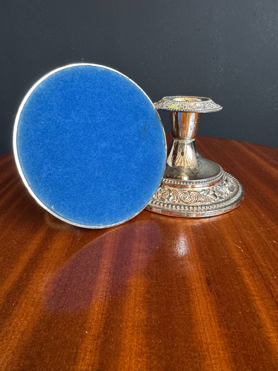 Silver-plated metal candlesticks from the 1980s.