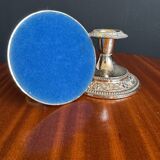 Silver-plated metal candlesticks from the 1980s.