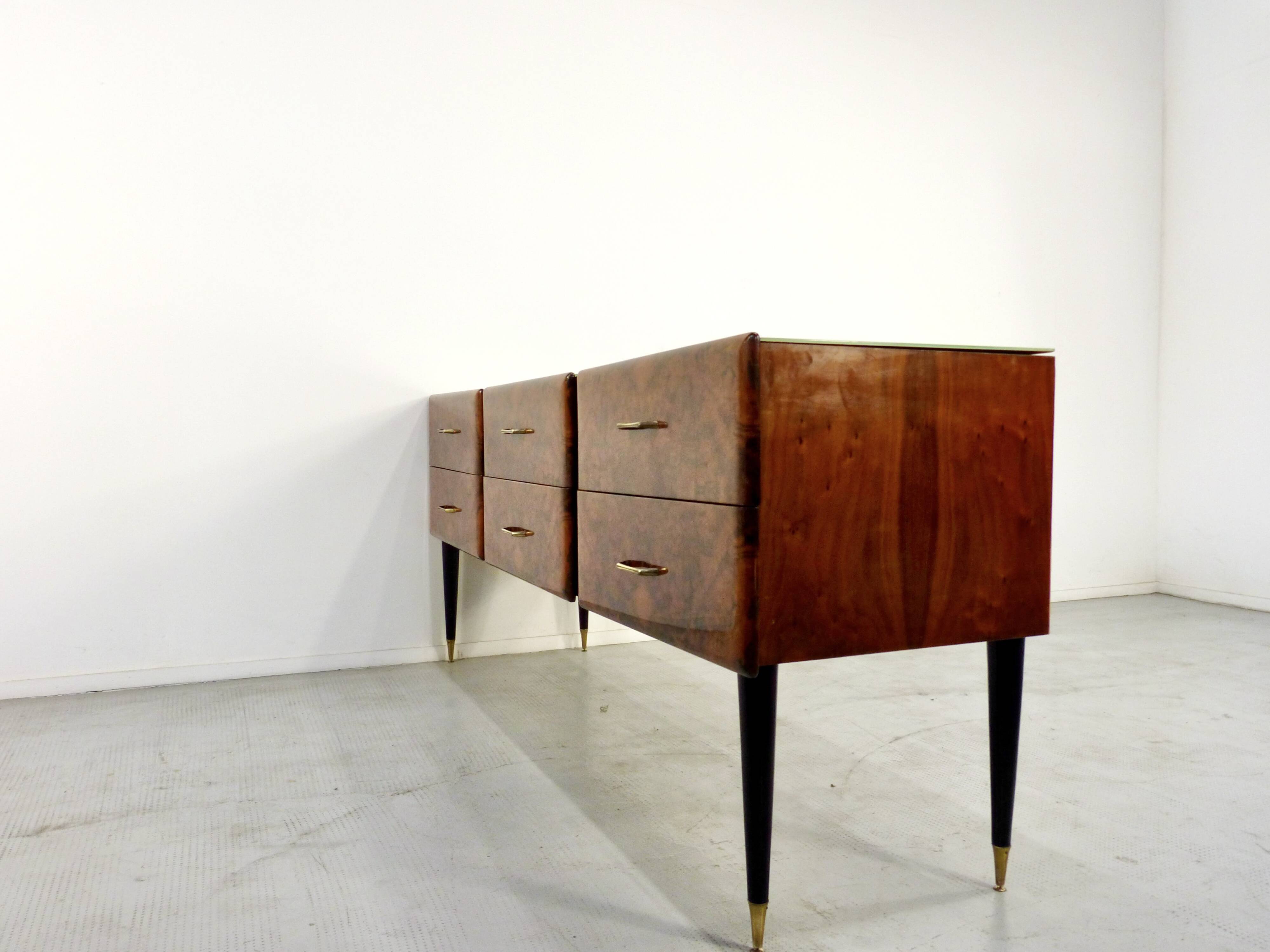 Midcentury Italian Sideboard / Dresser In Walnut