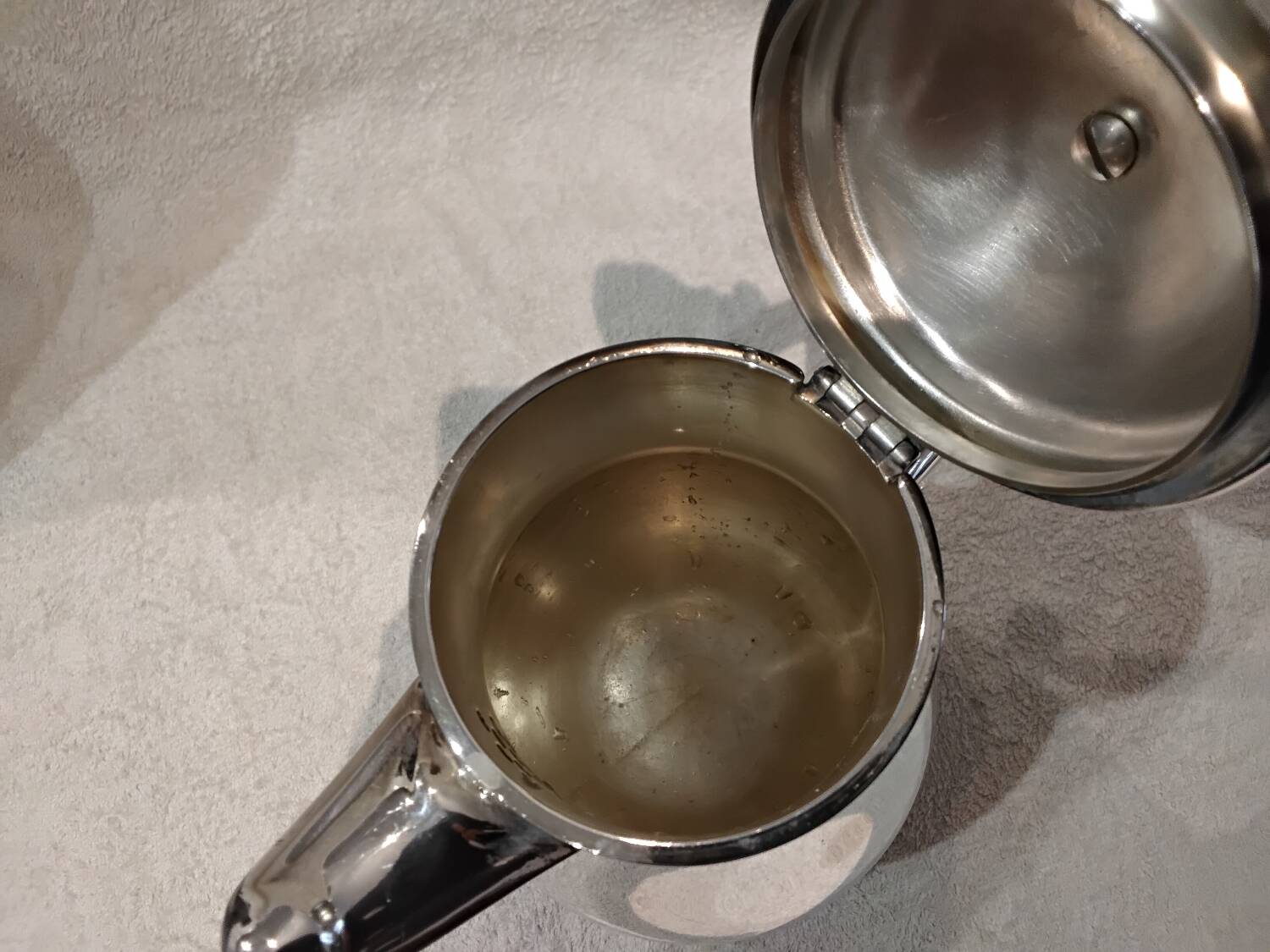 Silver-plated metal coffee pot by Christofle silversmiths, Marly model