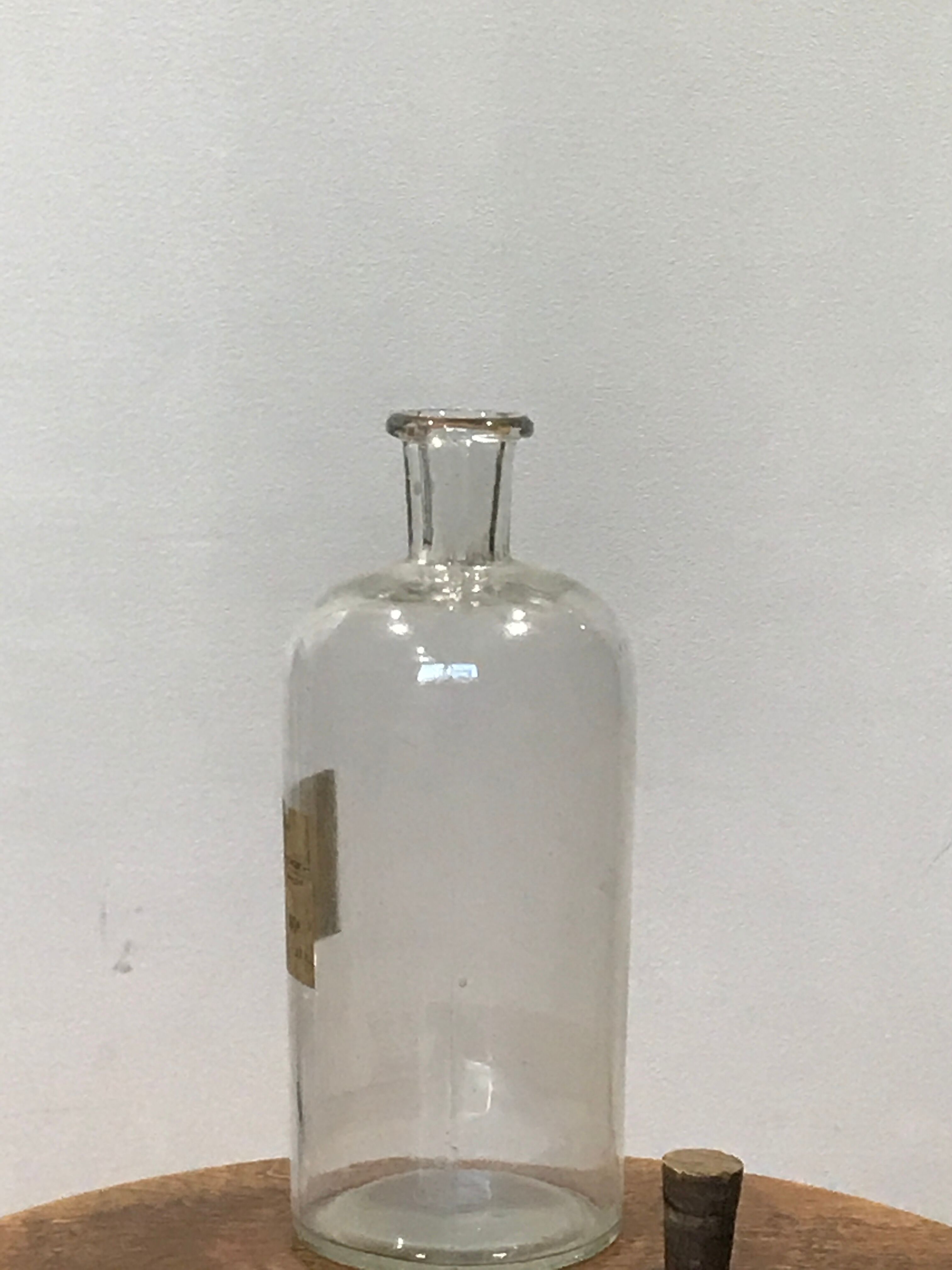 Large bottle pharmacy white glass