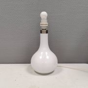Helios table lamp, teardrop shaped, made of white opal glass. 1986 Denmark