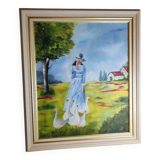 Painting of the woman with geese