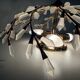 Flush mount Flower Design in crystal glass and gilded metal, 1980s, Germany