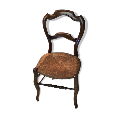 Chaise en bois paillée