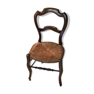 Chaise en bois paillée