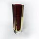 Brown and yellow cubic sommerso vase by seguso, murano, italy, 1970