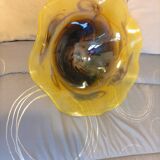 Large vintage lampshade in blown glass in the Biot style