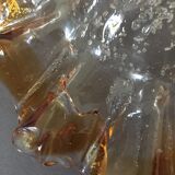 Skirted lampshade in thick glass. Amber part around the edge