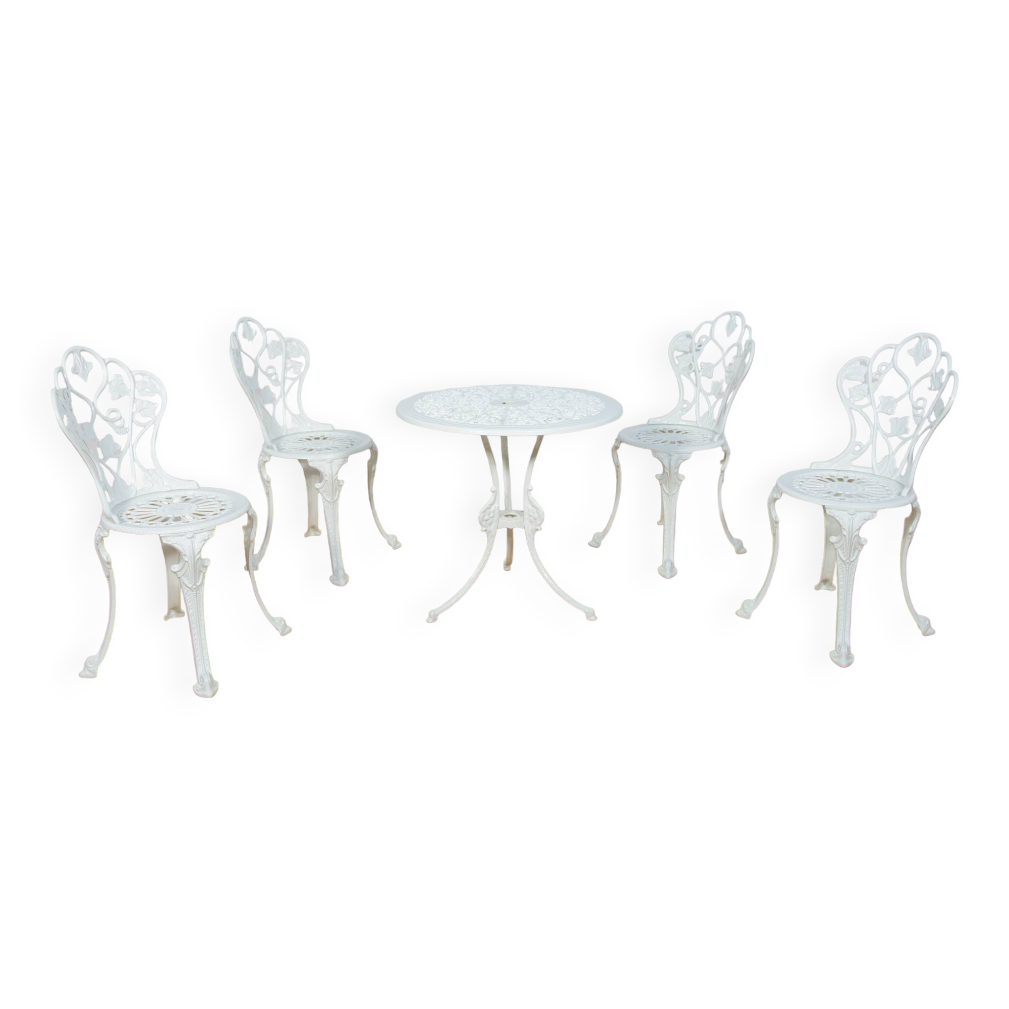 Art Nouveau Aluminum Garden Chairs, 1950s, United Knigdom, Set of 5