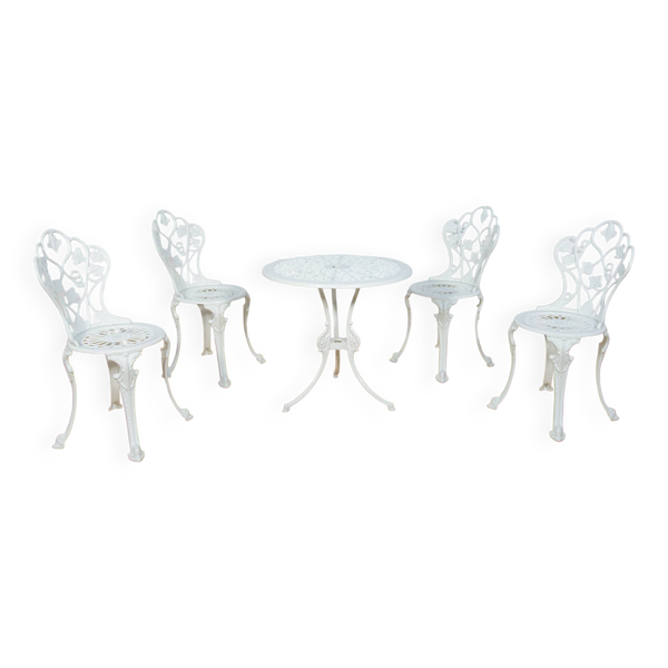 Chaises de jardin art nouveau en aluminium, 1950s, royaume-uni, set de 5