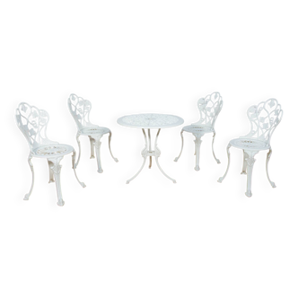 Chaises de jardin art nouveau en aluminium, 1950s, royaume-uni, set de 5