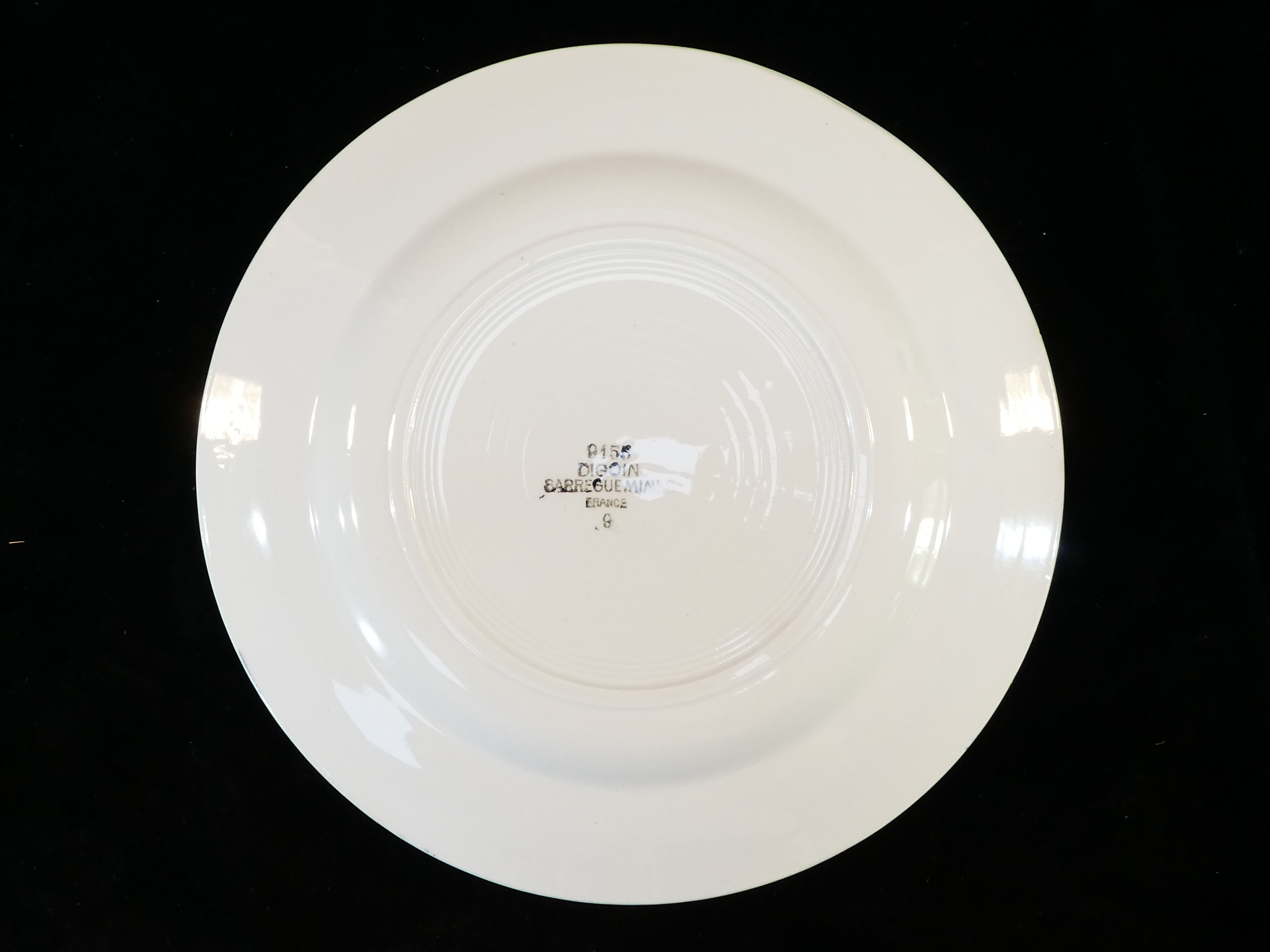 6 assiettes plates en faience de digoin sarreguemines petite fleur bleu
